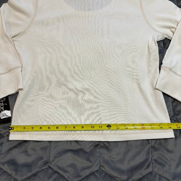 Vintage Rafaella Ivory Cotton T-Shirt Long Sleeves Scoop Neck NOSWT - Picture 6 of 13